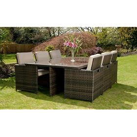 Wicker Rattan Dining Set Home Garden Patio Furniture 7 Piece Dining Unit