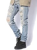 インディゴ M (ベストマート)BestMart ストレッチ チェーン使い クラッシュ ジーンズ メンズ デニムパンツ ヴィンテージ加工 ダメージ加工 リメイク ジーンズ ジーパン クラッシュデニムパンツ クラッシュジーンズ クラッシュデニム クラッシュパンツ ダメージジーンズ ダメージデニム ダメージパンツ ダメージデニムパンツ クラッシュ クラッシュ加工 ペイント ペンキ リペア リペア加工 パッチ パッチ加工 ダメージ デニム ひざ ニー スキニーデニム スキニージーンズ スキニーパンツ スキニー スリムデニム スリムジーンズ スリムパンツ スリム ブラック ヴィンテージ 破れ ひげ 男性 春 夏 秋 冬 818442-005-605