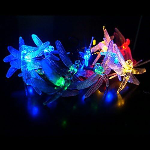 LED SopoTtek multi-color led string 20 LED 4.8m 2 Modes Dragonfly Solar Fairy String Lights，waterproof solar led christmas lights,indoor and Outdoor, Gardens Wedding Christmas Party decrations(Multi-color)