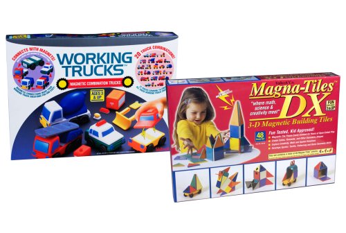 Magna Tiles Workig Trucks and DX Gift Set