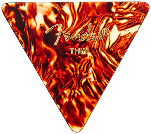 Fender Classic Celluloid Guitar Picks 355 Shape, Guitar Accessories, Tortoise Shell, Thin, 12-Pack