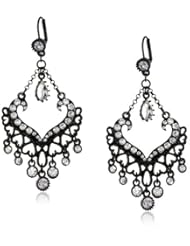 Betsey Johnson "Iconic Jet Setters" Heart Chandelier Drop Earrings