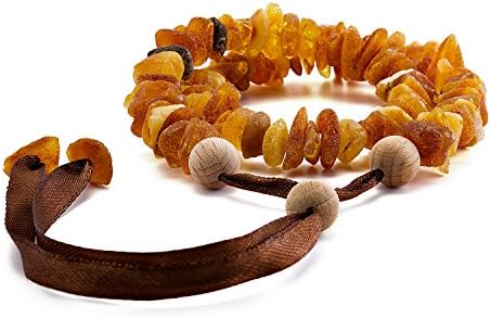 Raw Baltic Amber Collar Necklace for Dog and Cat prevents Ticks and Fleas, Size M