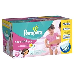 Pampers Easy Ups Girls Size 2T3T Value Pack, 100 Count