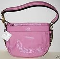 Coach Zoe Patent Leather Mini Hobo Pouch #41869 Rose