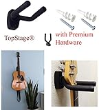 1-PACK Top Stage(TM) Guitar Hanger Hook Holder Wall Mount Display, Fit most guitars, w/Mounting Hardware