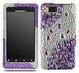 Verizon Motorola Droid X2 Accessory - Pink Hearts Wave Full Crystal Diamond ....