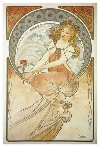 The Arts - Les Arts / Painting - La Peinture Art Print Poster by Alphonse Maria Mucha