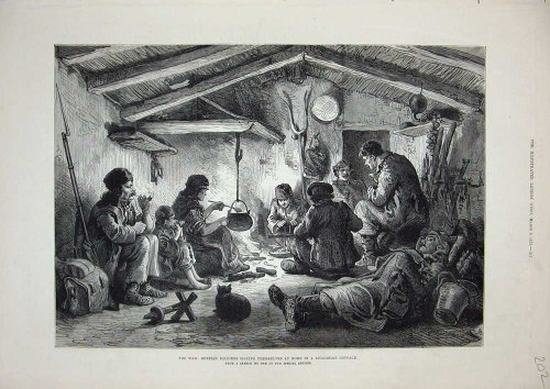 Bulgarian Food : 1878 War Russian Soldiers Bulgarian Cottage Food Fire