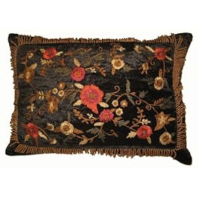 Buy Black and Golden Brown - Decorative cushion cover or throw pillow in smooth velvet from India by thisIndia now!