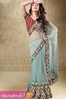 The startling embroidery, moti, jari work border saree