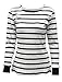 ASHERANGEL Women's Striped Long Sleeve Casual T-shirt Crew Neck Base Top Blouse