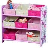 Kesper 17746 Kinder- Aufbewahrungsregal 9 Textilschubladen, rosa