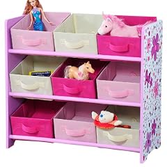 Kesper 17746 Kinder- Aufbewahrungsregal 9 Textilschubladen, rosa