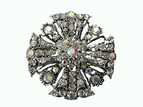 Vintage Style Large Crystal Pin Brooch Broach Clear