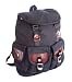 MILITARY INSPIRED BACKPACK STYLISH DAYPACK BLACK CANVAS