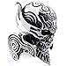 INBLUE Men's Stainless Steel Ring Silver Tone Black Devil Skull Engraved Casted Size9