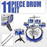 11pc Kids Boy Girl Drum Set Musical Instrument Toy Playset