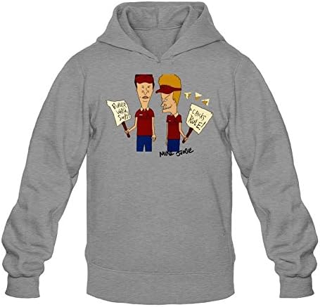 Hahw Geek MTV Beavis And Butt-Head Nachos Rule Funny Cartoon Hoodie for Man 100% Organic Cotton Dark Grey L