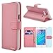 Samsung Galaxy J7 / J700 Case, INNOVAA Premium Leather Wallet Case with STAND Flip Cover (Not Compatible with Samsung Galaxy J7 (2016)) W/ Free Screen Protector & Stylus Pen - Light Pink
