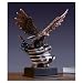 Bronze Plated Resin Eagle with American Flag Sculpture Statue with Base 10
