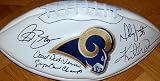 St. Louis Rams Bruce, Vermeil, Warner & Faulk Autographed / Signed Logo Football