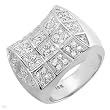 Ring With 0.90ctw Genuine Clean Diamonds Well Made in 18K White Gold. Total item weight 15.5g (Size 7)