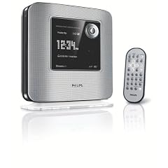 Philips WAK 3300/ 12 Wireless Music Station mit Uhr schwarz/silber