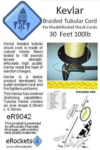 eRockets Braided Kevlar Shock Cord 100# 30 ft eR9042