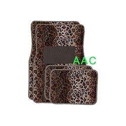 Car Truck SUV Tan Leopard Print Floormats