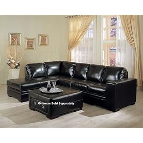Contemporary Dark Brown Leather Media Sectional Sofa