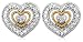 14k Two-Tone Gold Heart Earrings (.18 cttw, G-H Color, I1 Clarity)