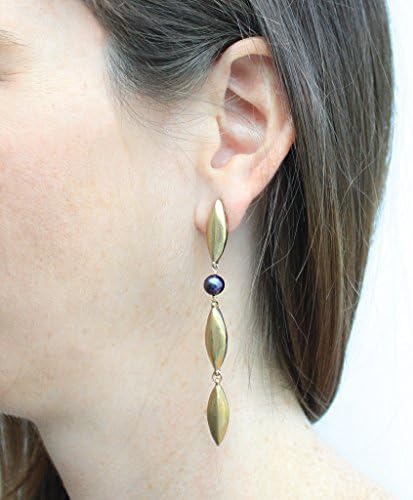 Kristin Miller "Rivulet" Bohemian Glam Long Earrings with Gold-Tone Bronze