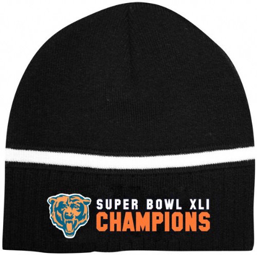 Chicago Bears Super Bowl XLI Champions Bellerophon Black Knit Hat