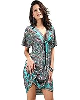 ProEtrade&reg; Women's Vintage Floral Sleeve Beachwear Swimsuit Cover-Up Dress Plus Size