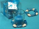 Beach Theme Glass Votive Candle Holder (Set of 48) - Baby Shower Gifts & Wedding Favors