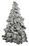 Good Tidings Snowdrift Artificial Prelit Christmas Tree 12 Feet Tall with Long Needles, Flocking and 950 Clear Lights