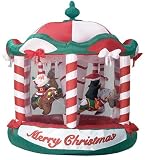 Gemmy 10500-81 Airblown Self-Inflating Decorative Christmas Yard Balloon - Carousel - Christmas Characters Riding Reindeer 8 Feet Tall