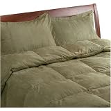 Review The Home Collection 140042 / MicroSuede Full/Queen Down & Feather 3-Piece Comforter Set Olive