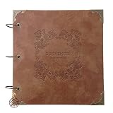Linkedwin PU leather Cover Scrapbook with Embossed Design, DIY Wedding Photo Album (Our Memory)