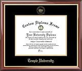 Temple University Owls - Embossed Seal - Mahogany Gold Trim - Diploma Frame