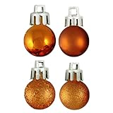18ct Burnt Orange Shatterproof 4-Finish Christmas Ball Ornaments 1.25 (30mm)