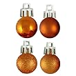 18ct Burnt Orange 4-Finish Shatterproof Christmas Ball Ornaments 1.25" (30mm)