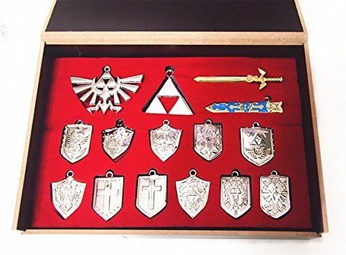 Legend of zelda shield sword blade weapon necklace 14 pcs one set