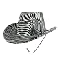Black & White Zebra Print Plush Velvet Cowboy Hat