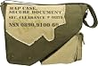 Olive Drab/Tan Vintage 2-Tone Imprinted Map Case Bag