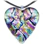 Holy Lynn Rainbow Passion Heart Dichroic Glass Necklace