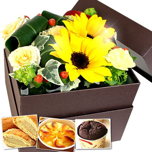 父の日花ギフト お花とスイーツBOXセット