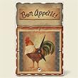 Tile Desk clock~ Bon Appetit ~Artworks Home Accents~ desk clocks~ code 449