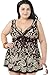 Women's Plus Swimdress V-Neck Printed Swimsuit Beachwear with Shorts